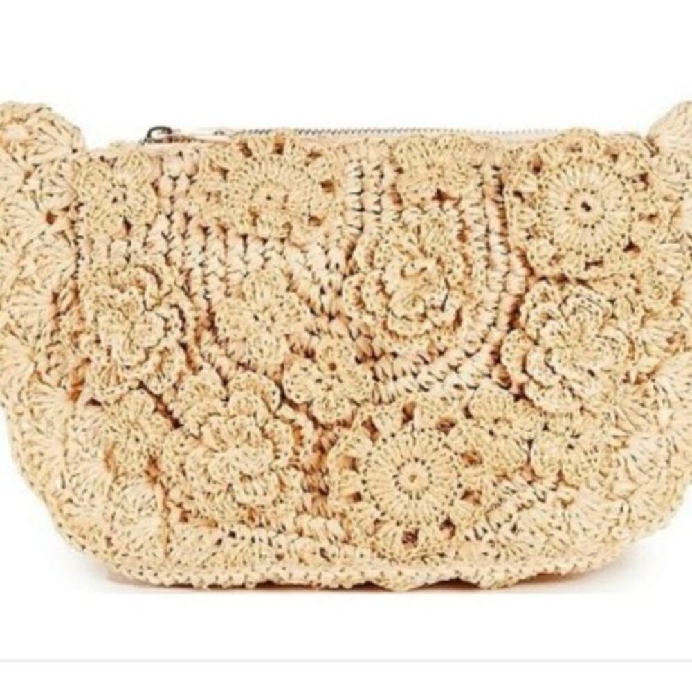 BTB‎ Los Angeles Santorini Raffia Floral Clutch NWT